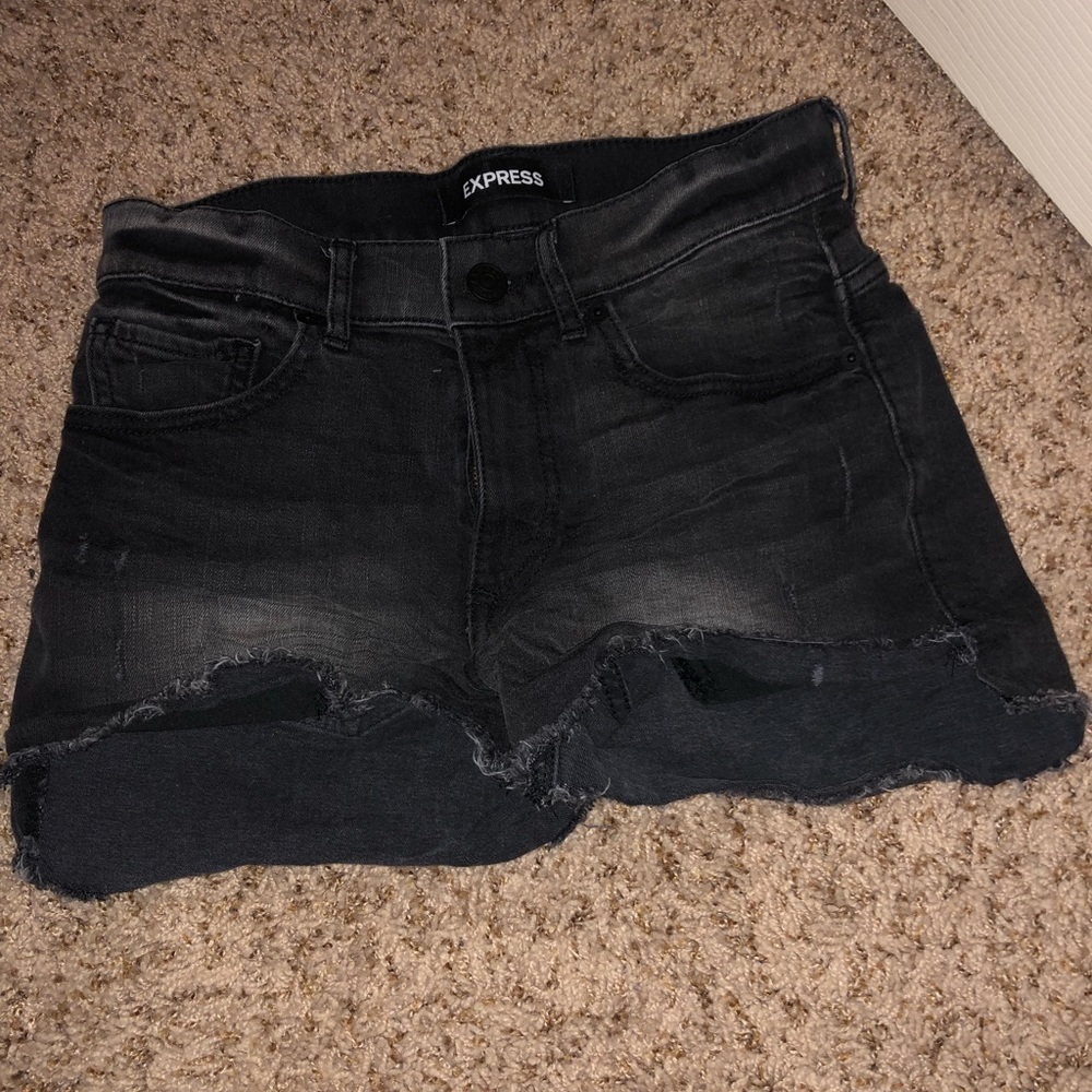 Black express high rise denim shorts size 2